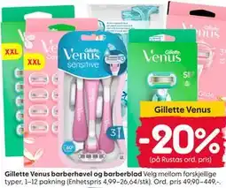 Rusta Gillette Venus barberhøvel og barberblad tilbud