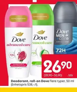 Rusta Deodorant, roll-on Dove tilbud