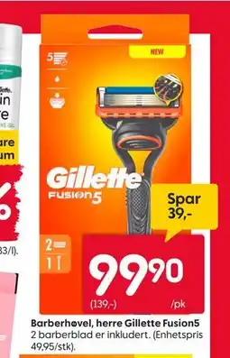 Rusta Barberhøvel, herre Gillette Fusion5 tilbud