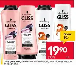 Rusta Gliss sjampo og balsam tilbud