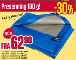 Europris Presenning 180 g tilbud