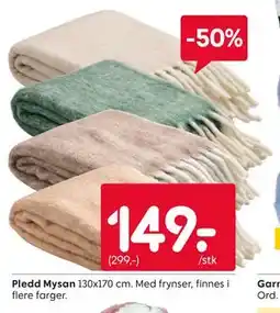 Rusta Pledd Mysan tilbud