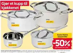 Rusta Rusta Home kasseroller tilbud