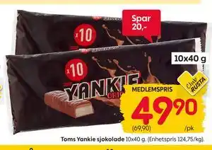Toms Yankie sjokolade, Medlemspris