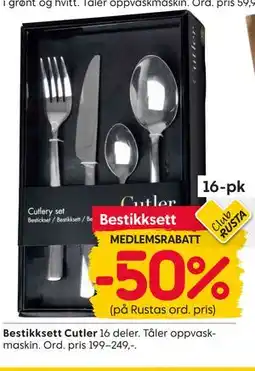 Rusta Bestikksett Cutler tilbud