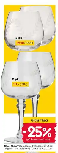 Rusta Glass Thea tilbud