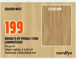 Obs Bygg NORDLYS BY PERGO 1-STAV LAMINATGULV tilbud
