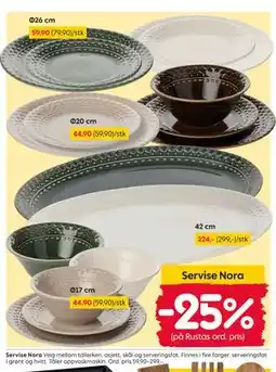 Rusta Servise Nora tilbud