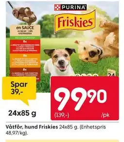 Rusta Våtfôr, hund Friskies tilbud