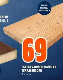 Obs Bygg 26X140 VARMEBEHANDLET TERRASSEBORD tilbud