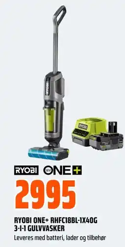 Obs Bygg RYOBI ONE+ RHFC18BL-1X40G 3-I-1 GULVVASKER tilbud