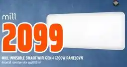 Obs Bygg MILL INVISIBLE SMART WIFI GEN 4 1200W PANELOVN tilbud