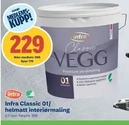Coop Byggmix Infra Classic 01/ helmatt interiørmaling tilbud