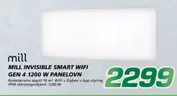 Coop Byggmix MILL INVISIBLE SMART WIFI GEN 4 1200 W PANELOVN tilbud