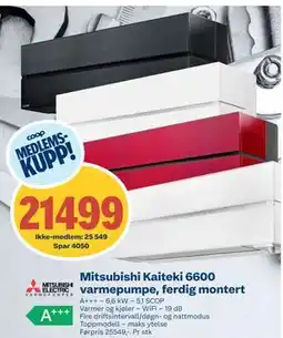 Coop Byggmix Mitsubishi Kaiteki 6600 varmepumpe, ferdig montert tilbud