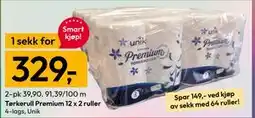 Gigaboks Tørkerull Premium 12 x 2 ruller tilbud