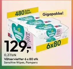 Gigaboks Våtservietter 6 x 80 stk tilbud