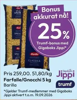 Gigaboks Farfalle/Gnocchi tilbud