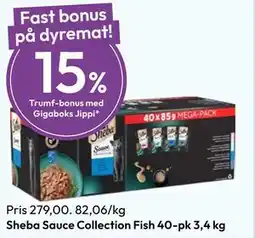 Gigaboks Sheba Sauce Collection Fish 40-pk 3,4 kg tilbud