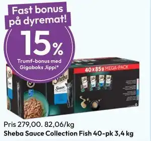 Gigaboks Sheba Sauce Collection Fish 40-pk 3,4 kg tilbud