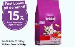 Gigaboks Whiskas Okse 1+ 3,8 kg tilbud