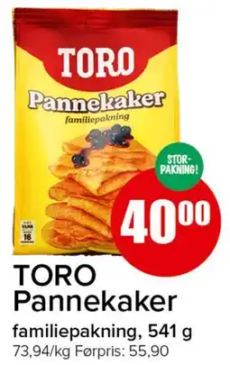 Spar TORO Pannekaker tilbud