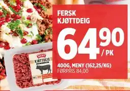 Meny FERSK KJØTTDEIG tilbud