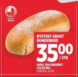 Meny NYSTEKT GROVT BONDEBRØD tilbud