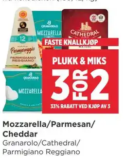 Meny Mozzarella/Parmesan/Cheddar tilbud