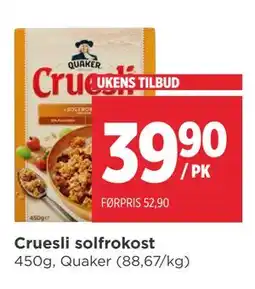 Meny Cruesli solfrokost tilbud