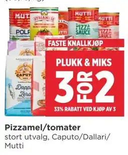 Meny Pizzamel/tomater tilbud
