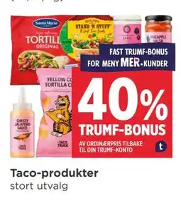 Meny Taco-produkter tilbud