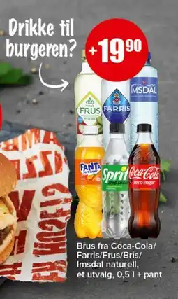 Spar Brus fra Coca-Cola/Farris/Frus/Bris/Imsdal naturell tilbud