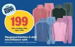 Coop Obs Skogstad Kletten 2-delt microfleece-sett tilbud