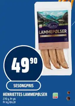 Coop Obs HENRIETTES LAMMEPØLSER tilbud