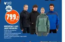 Coop Obs NORTHPEAK 3-LAGS JAKKE VOSSAFJELL tilbud
