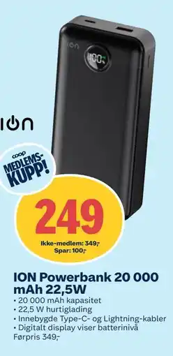 Coop Obs ION Powerbank 20 000 mAh 22,5W tilbud