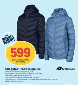 Coop Obs Skogstad Troda dunjakke tilbud