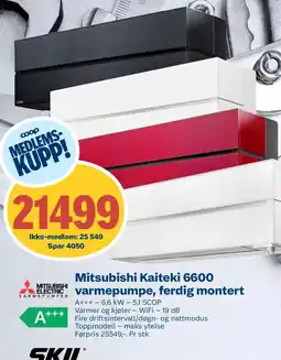 Coop Byggmix Mitsubishi Kaiteki 6600 varmepumpe, ferdig montert tilbud