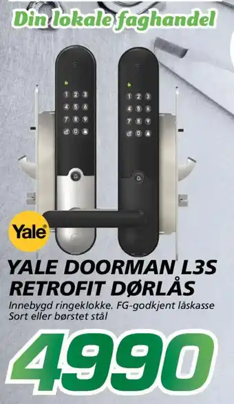 Yale doorman l3s retrofit dørlås