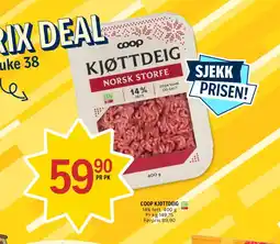 Coop Prix Coop kjøttdeig tilbud