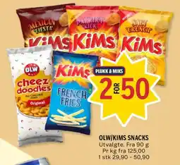 Coop Prix Olw/kims snacks tilbud