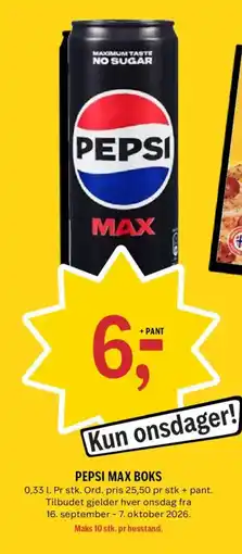 Coop Prix Pepsi Max Boks tilbud