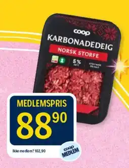 Coop Prix Coop karbonadeideig tilbud