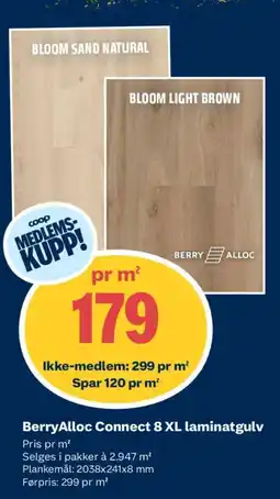 Obs Bygg BerryAlloc Connect 8 XL laminatgulv tilbud