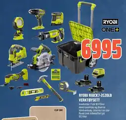 Obs Bygg Ryobi R18CK7-2C20LB verktøysett tilbud