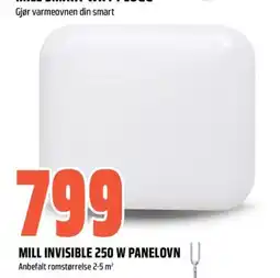 Obs Bygg Mill invisible 250 w panelovn tilbud