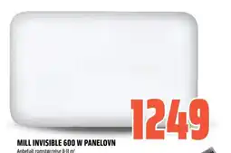 Obs Bygg Mill invisible 600 w panelovn tilbud