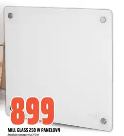 Obs Bygg Mill glass 250 w panelovn tilbud