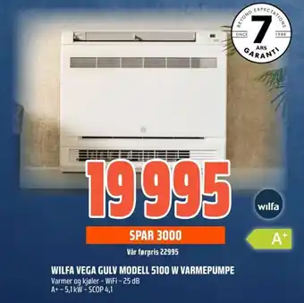 Wilfa vega gulv modell 5100 w varmepumpe